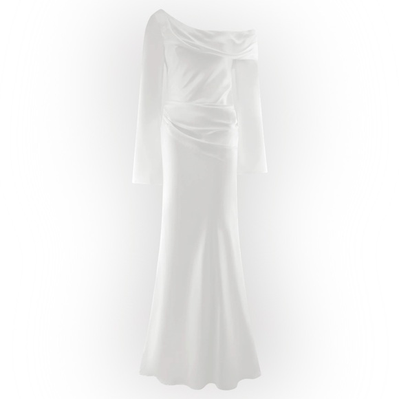 Meshki Iris White Off-Shoulder Long Dress - Medium- Brand New - Picture 4 of 7